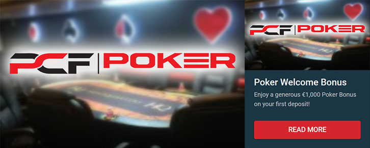 PCF Poker welcome bonus